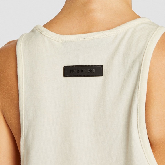 Fear Of God Essentials Logo Tank Top Cream Size Medium - Picture 3 of 5